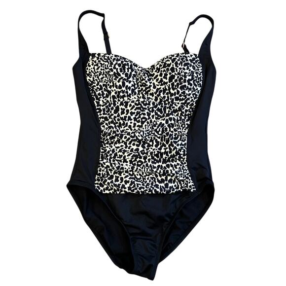 LA BLANCA Chic Animal Print Spot On Spots One Piece Bathing Suit Size 6 - Picture 2 of 9